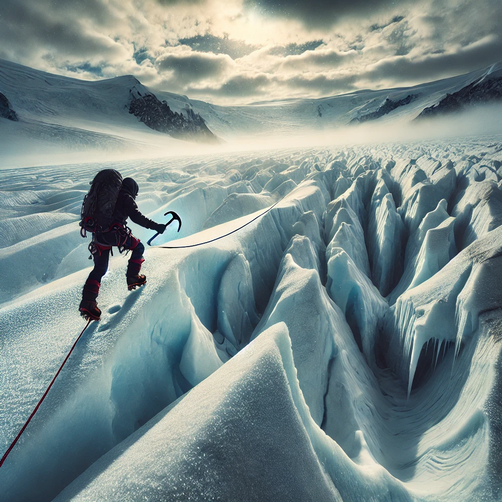 Alpiniste sur un glacier